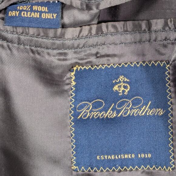 Brooks Brothers 44R Sport Coat Made in Italy Wool Houndstooth Blue Check Jacket - Picture 4 of 6